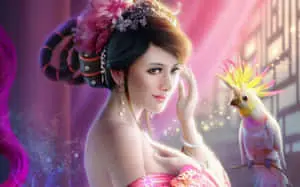 Stylish and colorful 3D Girly wallpaper