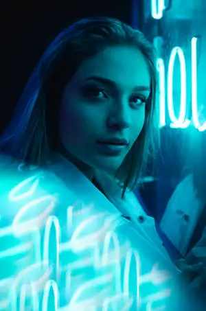 A Vibrant Display of Neon Lights in the City Night