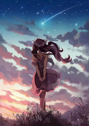 Aesthetic Girl Shooting Star