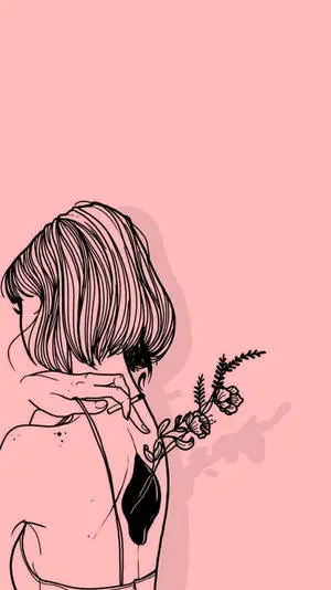 Aesthetic Sad Girl Growing Flower On Back