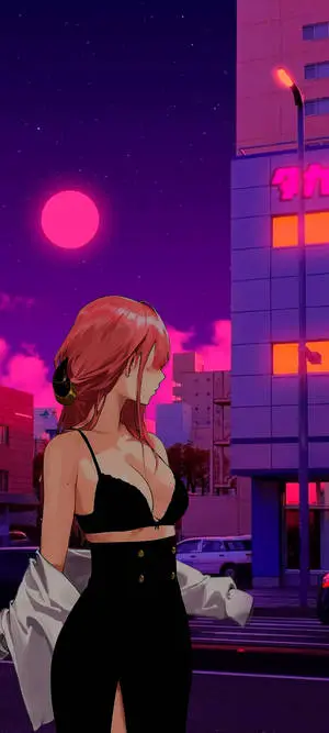 Aesthetic Sexy Anime Girl Magenta