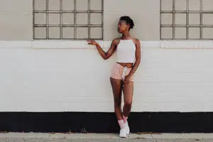 African Teenage Girl Wearing Shorts