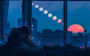 Alone Sad Girl In Room