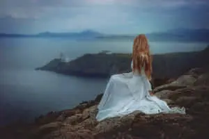 Alone Sad Girl On Mountain Picture