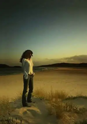 Alone Sad Girl On Beach Portrait Picture