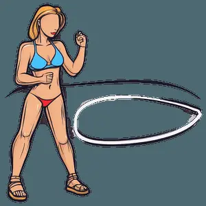 Animated Beachwear Model With Line Vector