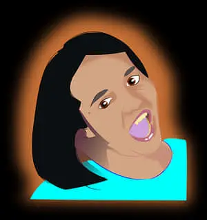 Animated Girl Portrait Smiling