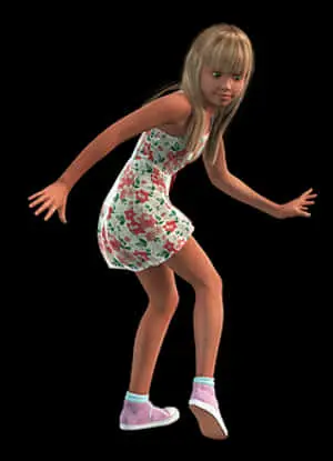Animated Girlin Floral Dress