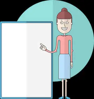 Animated Presenter With Blank Board