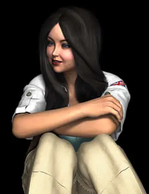 Animated Smiling Girl Portrait
