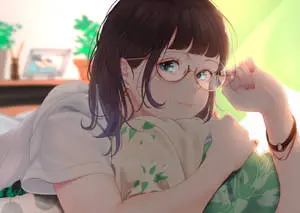 Anime Cute Girl With Eyeglasses