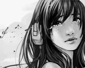 Anime Depression Lady Teary Eyes