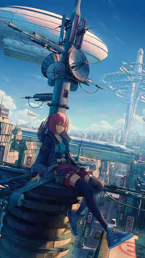Anime Girl Cyberpunk iPhone X
