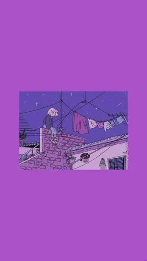 Anime Girl Pastel Purple Tumblr