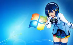 Anime Meme PFP Microsoft Blue Girl