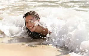 Beach Girl With Waves
