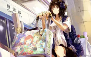 Beautiful Anime Lady In A Train Station