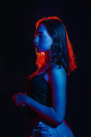 Beautiful Girl In A Neon Photo
