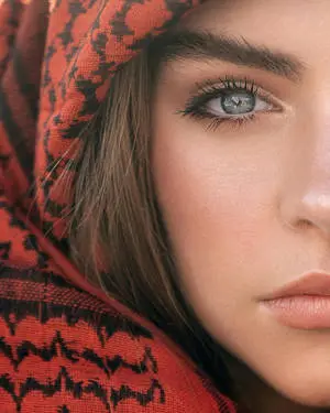 Beautiful Girls Close-Up Half Face