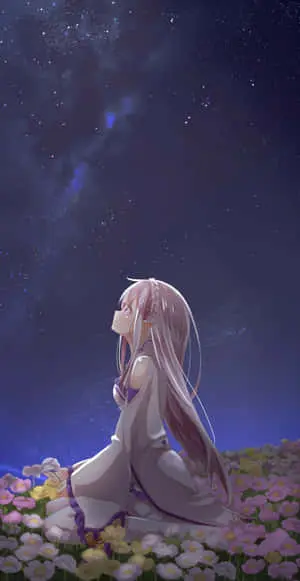 A beautiful sad anime girl in contemplation