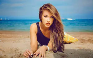 Beautiful Woman On Beach