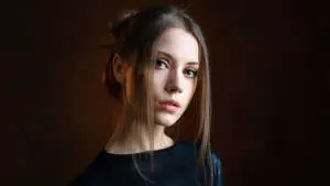 Elegance Personified - Beautiful Woman Ksenia Kokoreva With a Stylish Loose Bun