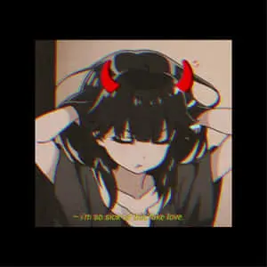 Black Anime Pfp Girl With Red Horns