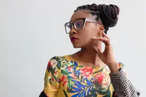 Black Woman Afro Braided Hair