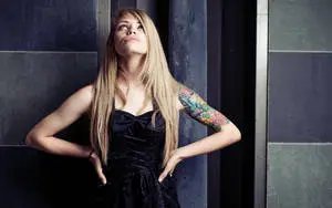 Blonde Girl Black Tube
