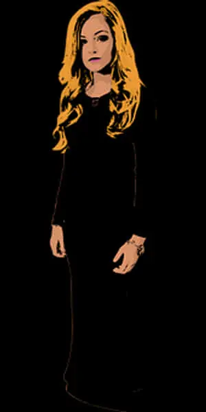 Blonde Womanin Black Dress