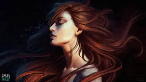 Brown Haired Girl Portrait Art