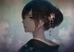Close-Up Cute Kawaii Anime Kimono