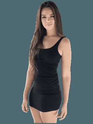 Confident Womanin Black Dress