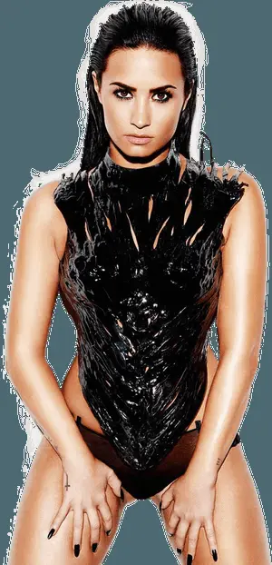 Confident Womanin Black Outfit