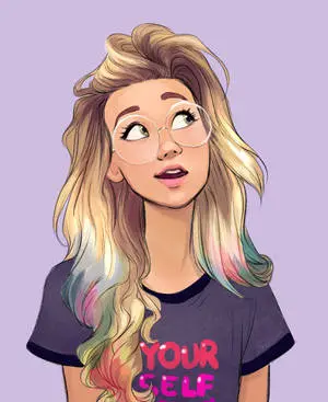 Cool Girl Cartoon Blonde Hair