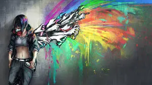 Cool Girl Graffiti Wall
