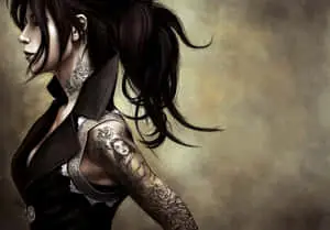 Cool Girl Illustrated Tatuaje En El Cuello