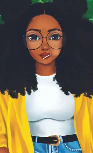 Cute Black Girl Art Tasting Lollipop