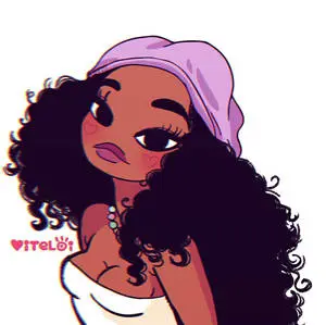 Cute Black Girl Cartoon