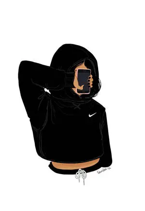 "Charming Young African Girl with a Hidden Face"