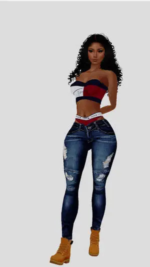 Cute Black Girl Sexy Denim