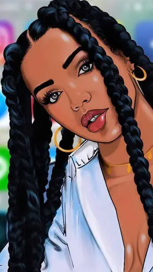 Grace and Beauty - Cute Black Girl with Interlaced Hair