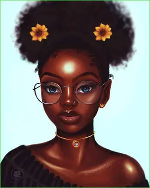 Cute Black Glossy Skinned Girl
