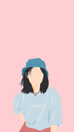 Cute Girl Profile Vector Art