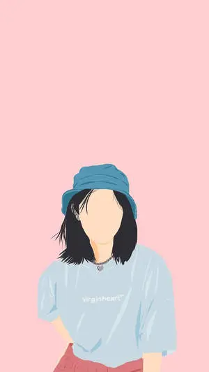 Cute Girl Vector Art Profile Picture