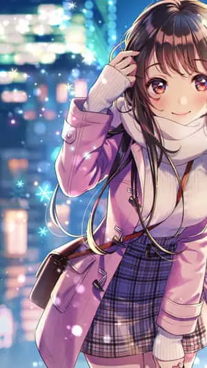 Cute Kawaii Anime Girl Winter Outfit