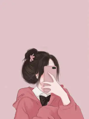 Cute Profile Pretty Girl Holding Phone Pictures