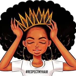 Cute Queenly Black Girl Art
