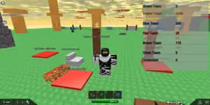 Two friends dressed up as adorable Roblox avatars