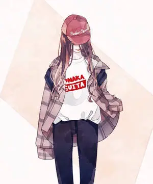 Cute Little Tomboy Dressed in Red Flannel